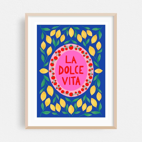 La Dolce Vita Italian Lemons And Tomatoes Colorful Art Poster