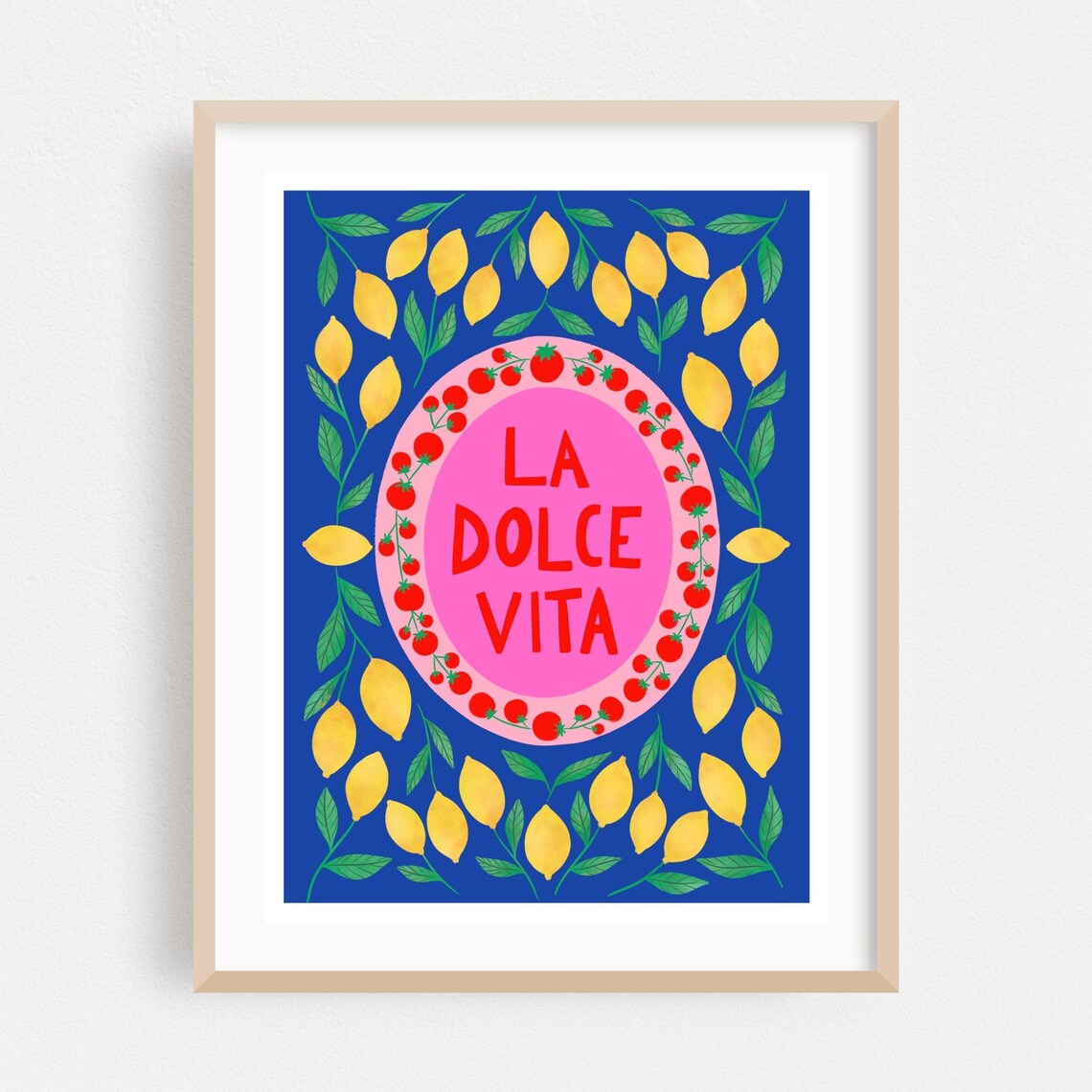 La Dolce Vita Italian Lemons And Tomatoes Colorful Art Poster