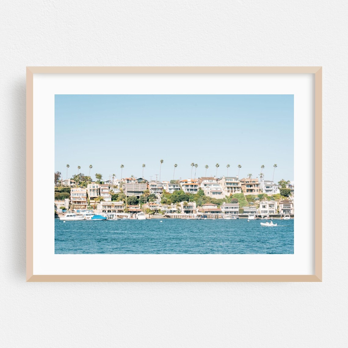 Newport Beach California Coastal Harbor Palm Trees Photo Poster
