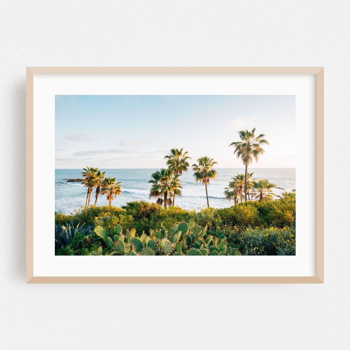 Laguna Beach Art Print, Tropical Palm Coast