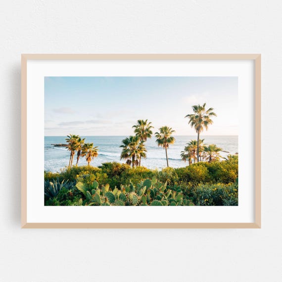 Laguna Beach Art Print, Tropical Palm Coast