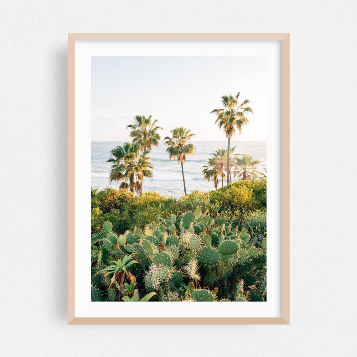 Laguna Beach Coastal Palm Tree Travel Poster