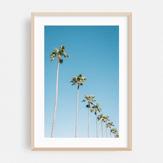 Newport Beach Print Wall Art Palm Tree Framed Tropical Home Decor Minimalist Poster Summer Fine Nature