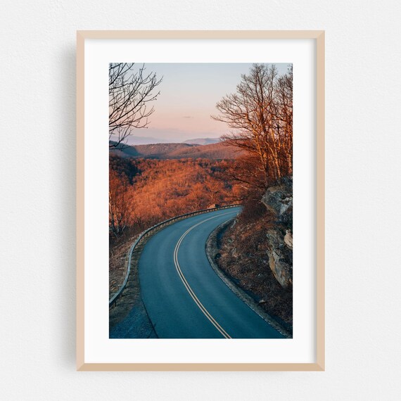 Winding Mountain Road At Sunset Autumn Hills Scenic Drive Poster