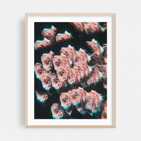 Floral Print Psychedelic Wall Art Surrealism Framed Abstract Home Decor Modern Poster Moody Fine Vintage Photography
