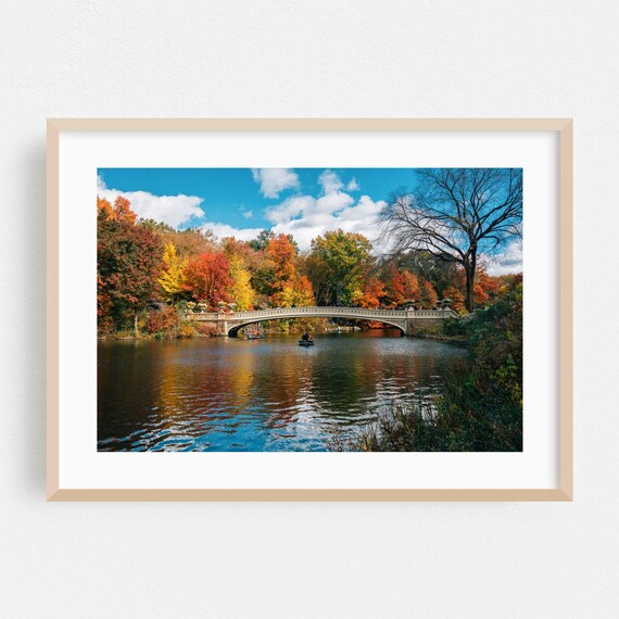 Historic Bow Bridge in Autumn Colors at Central Park New York Poster
