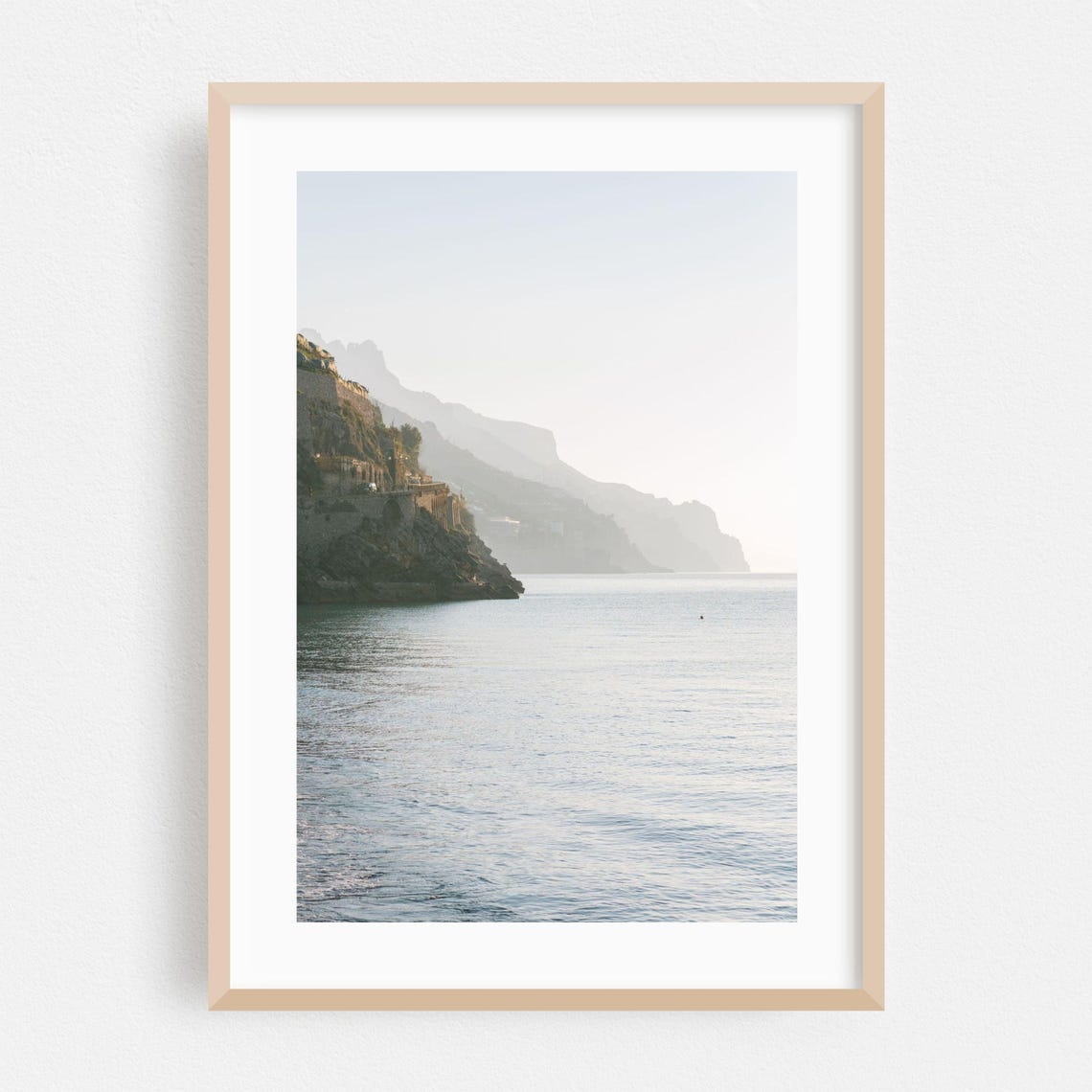 Amalfi Coast Cliffs Minimalist Italy Coastal Photo Travel Poster