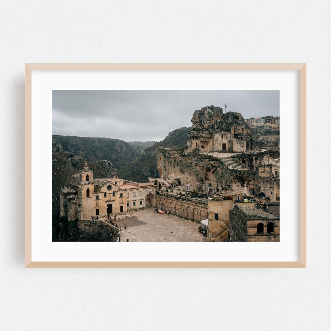 Matera Italy Ancient Cave City Cliffside Old Town Photography Poster