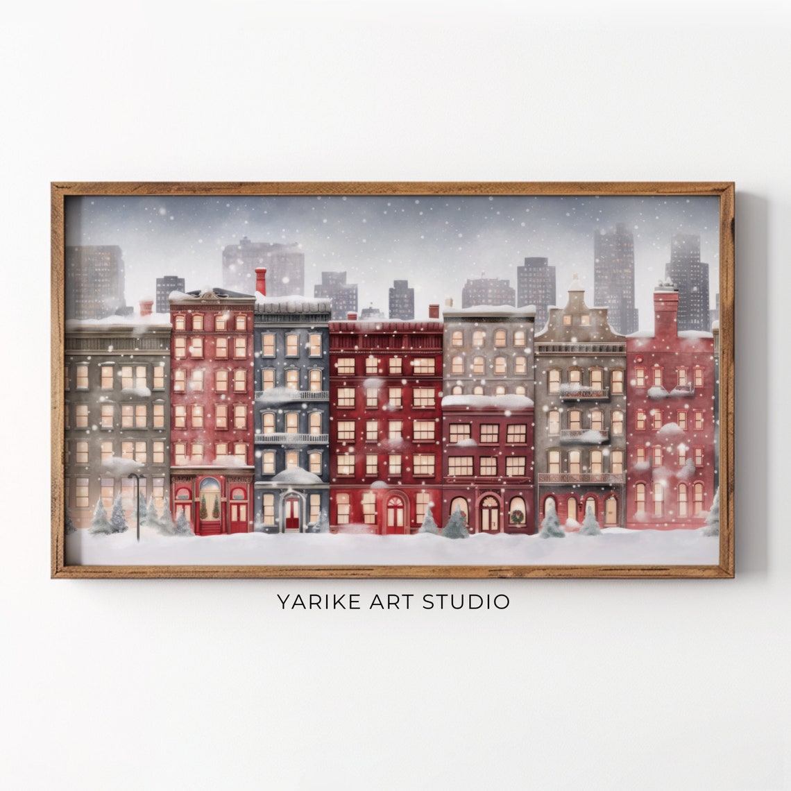 Winter Town Frame Tv Art Christmas City Painting For Tv The Frame Tv Art Festive Tv Art Holiday Home Decor 34