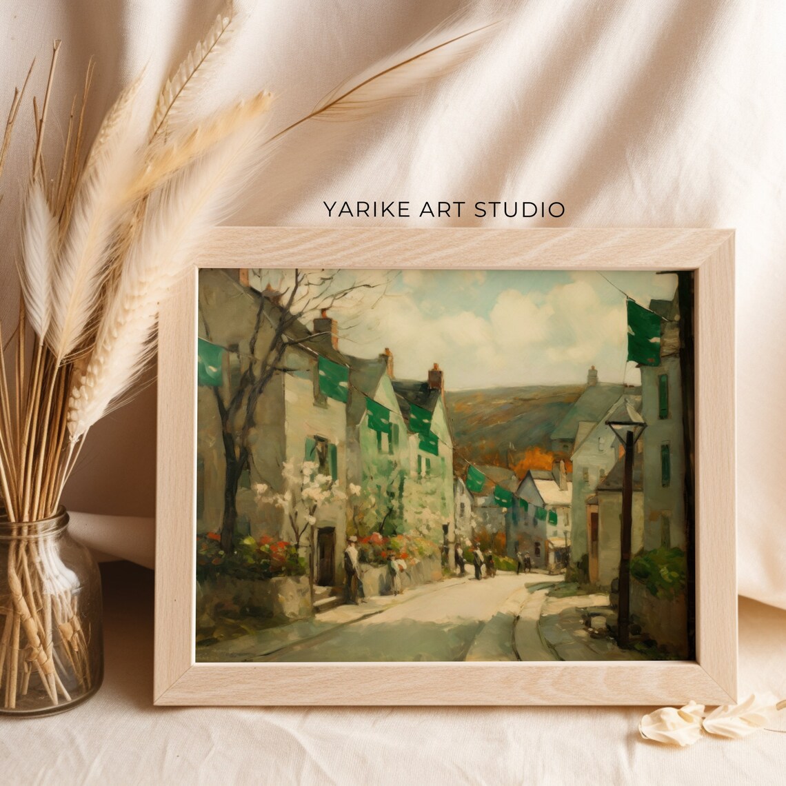 Irish Village Street Green Flags Festival Saint Patricks Day Poster - Image 2