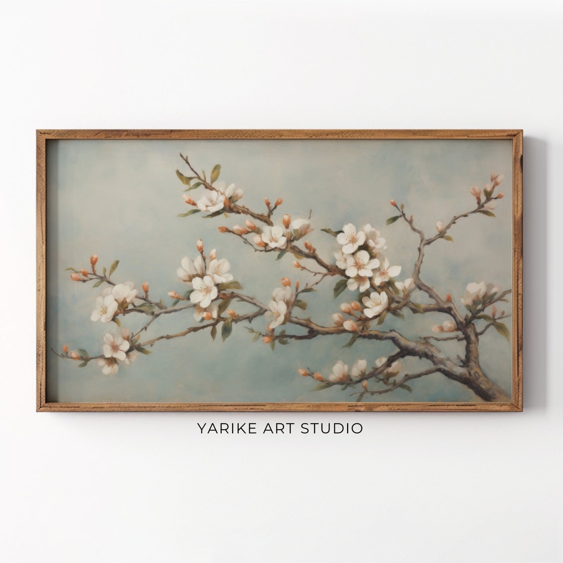 Cherry Blossom Spring Branch White Blooms Vintage Botanical Poster