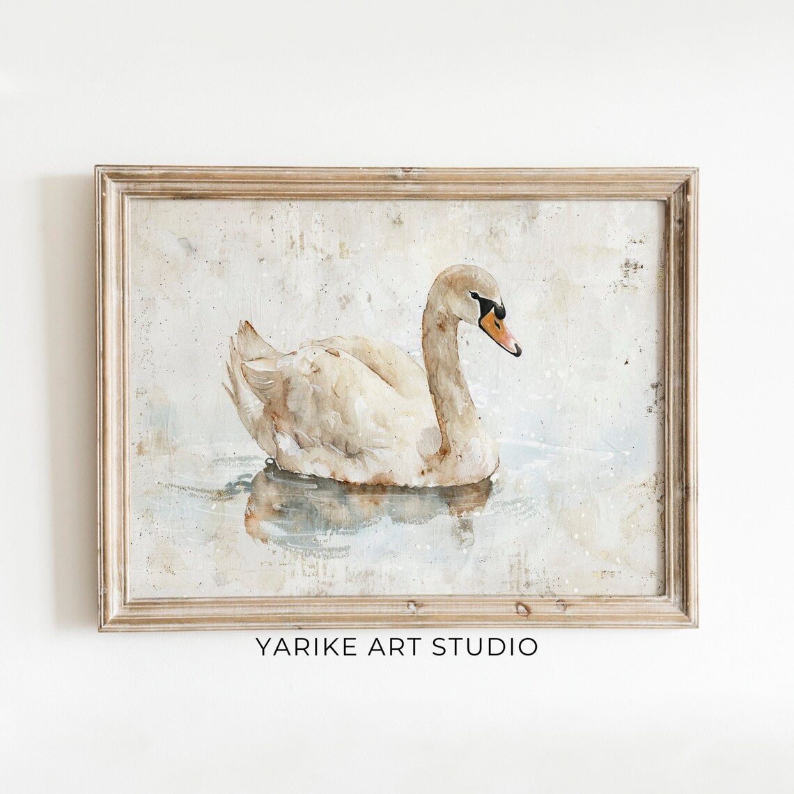 Vintage Swan Portrait Painting Rustic Wall Art Decor Vintage Farmhouse Wall Art Farm Animal Print Nursery Duck Ai Wall Art Print 644