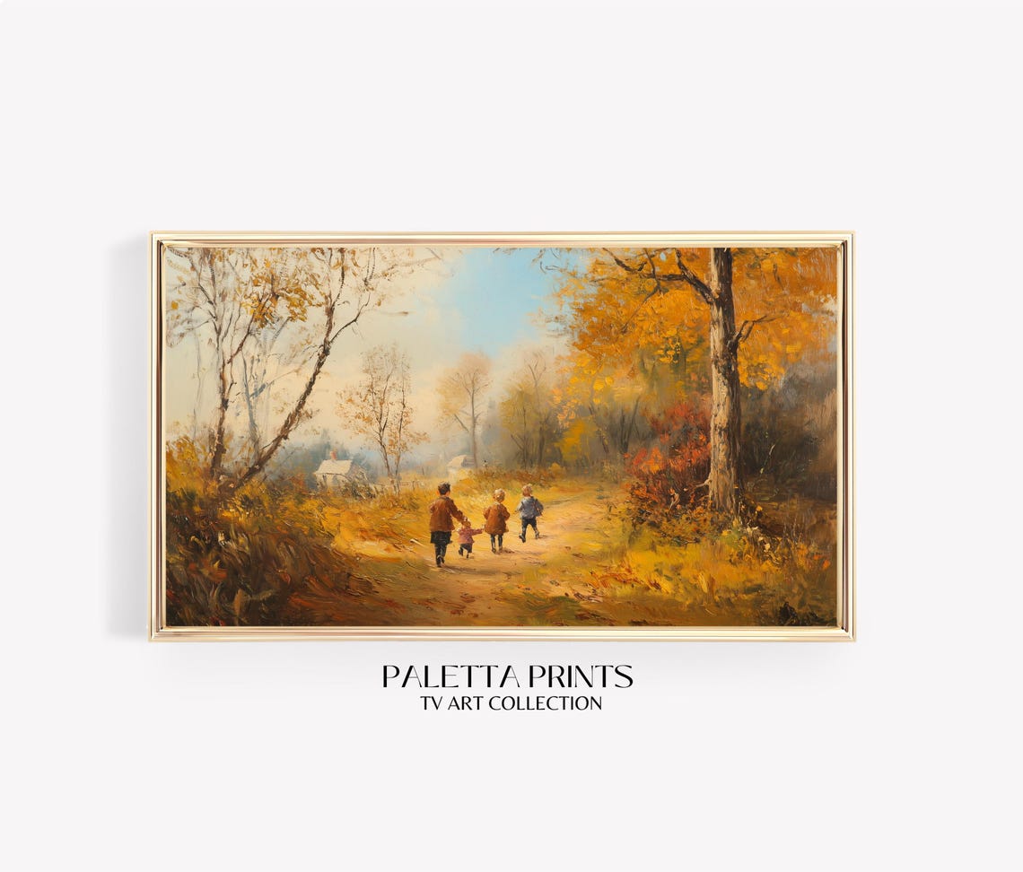 Frame Tv Countryside Art Art For Frame Tvs Nature Tv Art Nostalgic Rustic Vintage Tv Art Fall Art Paletta Prints