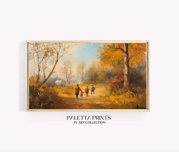 Frame Tv Countryside Art Art For Frame Tvs Nature Tv Art Nostalgic Rustic Vintage Tv Art Fall Art Paletta Prints