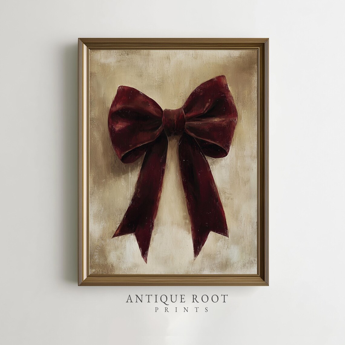 Burgundy Velvet Bow Vintage Ribbon Classic Christmas Holiday Poster