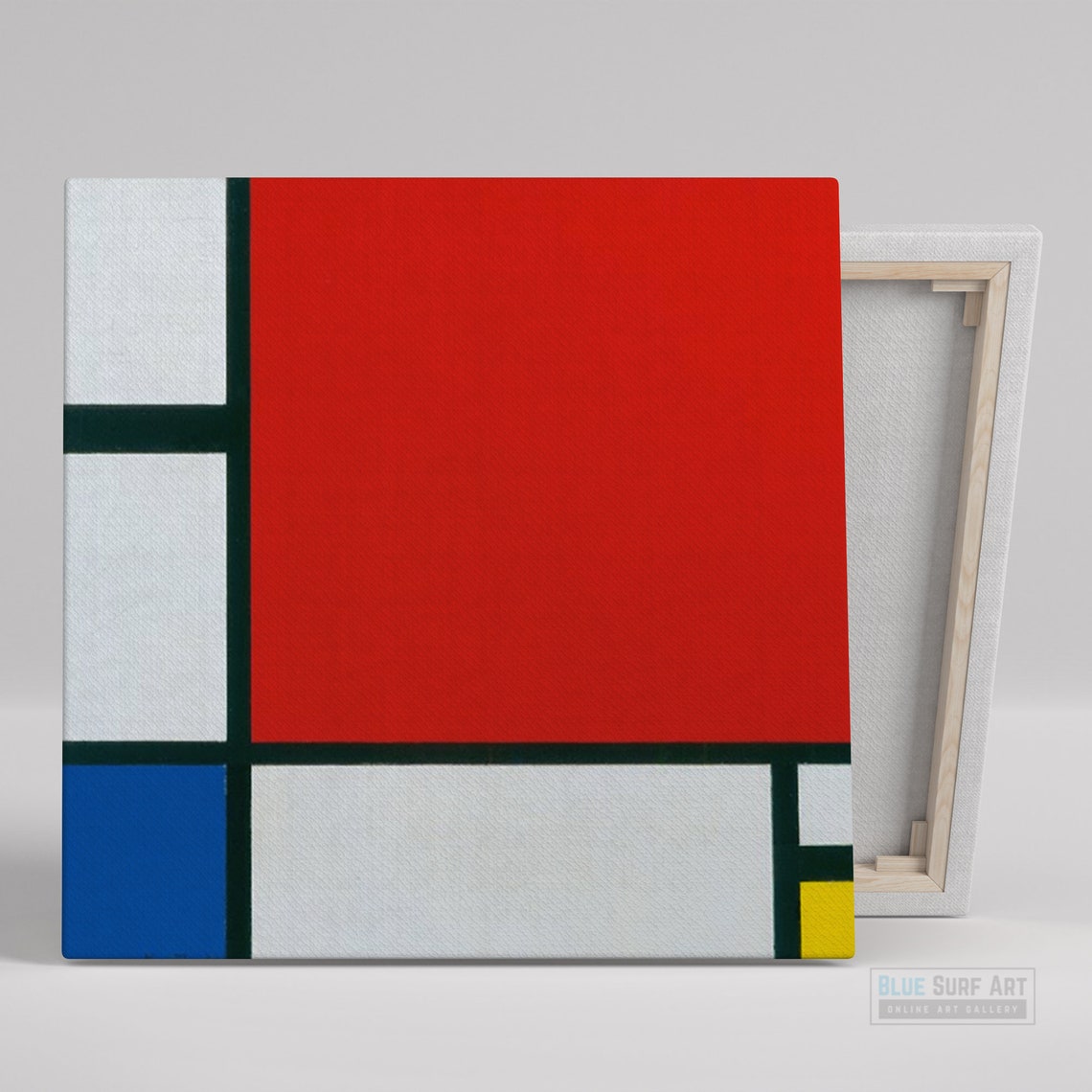 Piet Mondrian Big Red Block Blue Yellow Corner Geometric Poster
