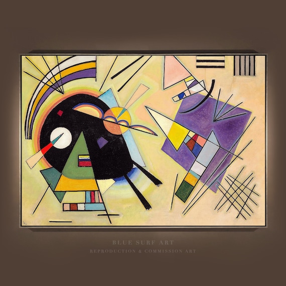 Wassily Kandinsky Abstract Wall Art Black And Violet Gift Art Original 100 Hand Painted Oil On Canva Rectangle Reproduction