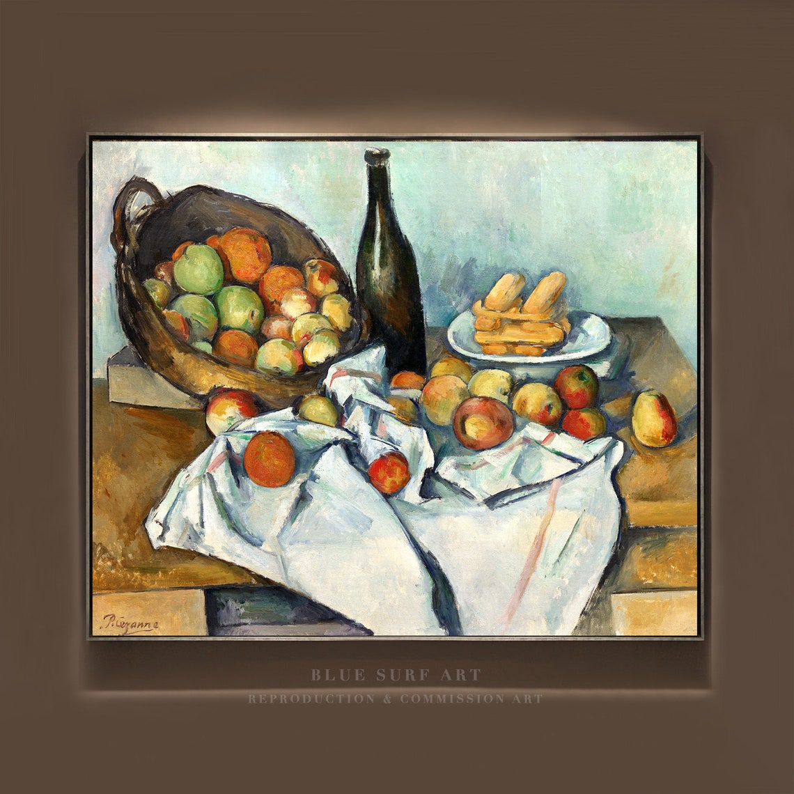 Paul Cezanne The Basket of Apples Still Life with Bottle Poster