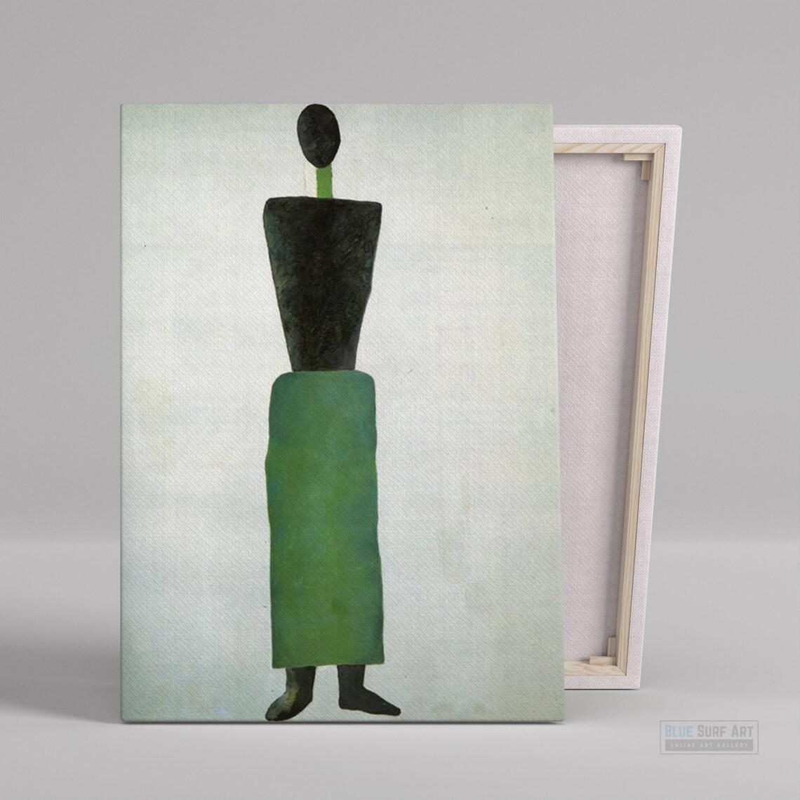 Kazimir Malevich Faceless Standing Figure Black Green Abstract Poster