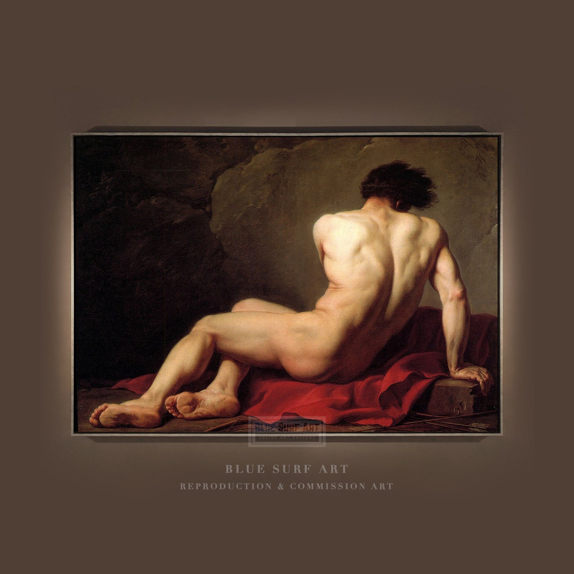 Jacques Louis David Patroclus Reclining Nude Classic Art Poster