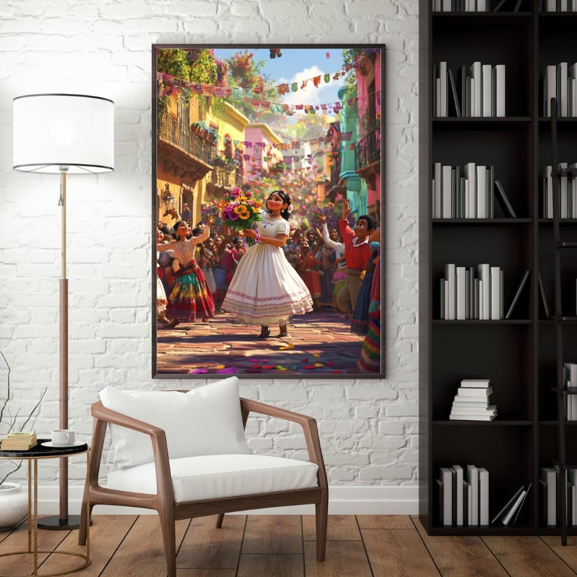 Mexican Fiesta Wall Art Colorful Street Dance Print Traditional Celebration Wall Decor - Image 2