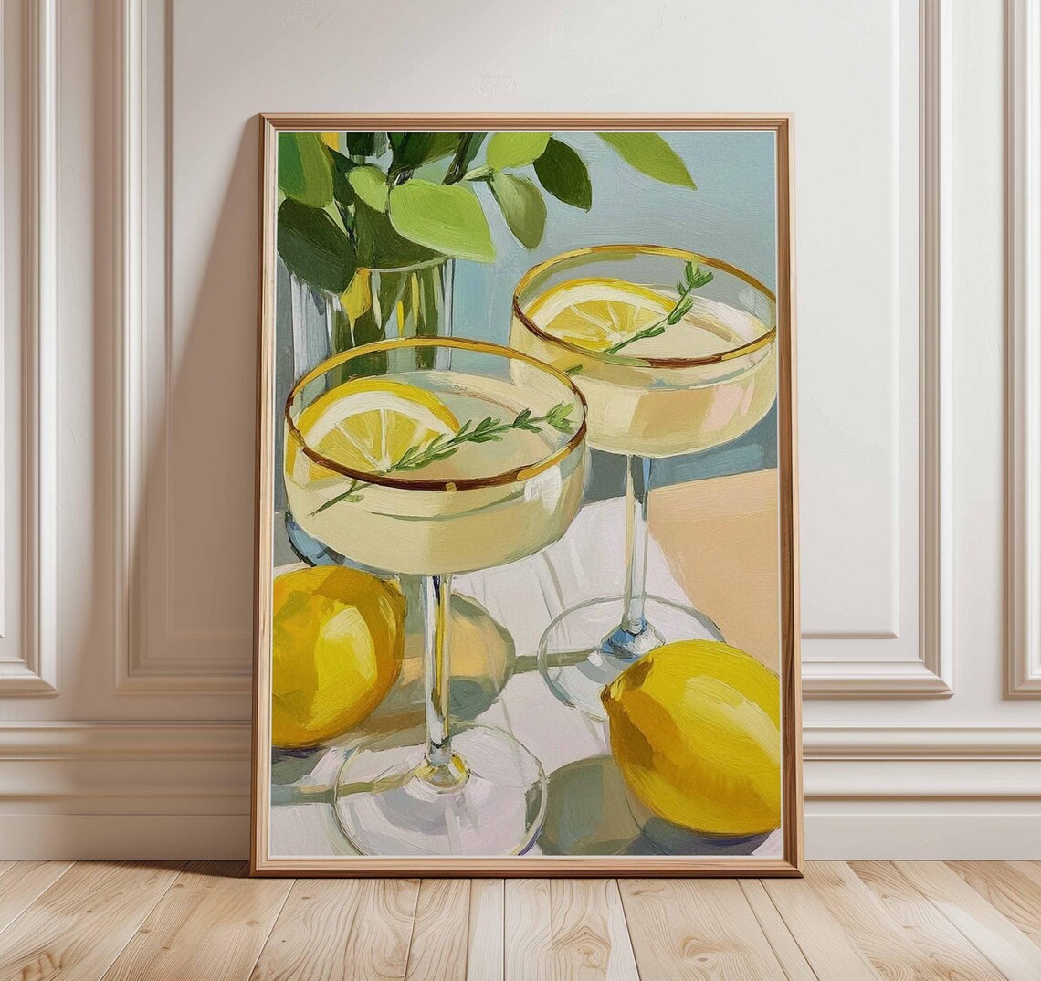 Cocktail Wall Art Print, Retro Bar Decor