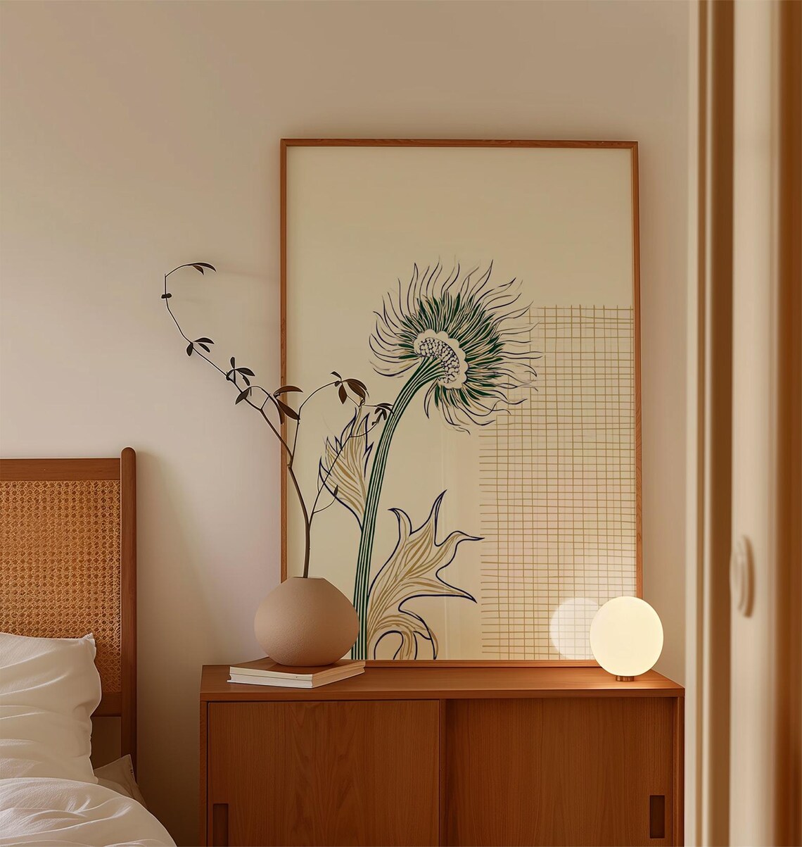 Sea Holly Flower, Minimal Botanical Poster
