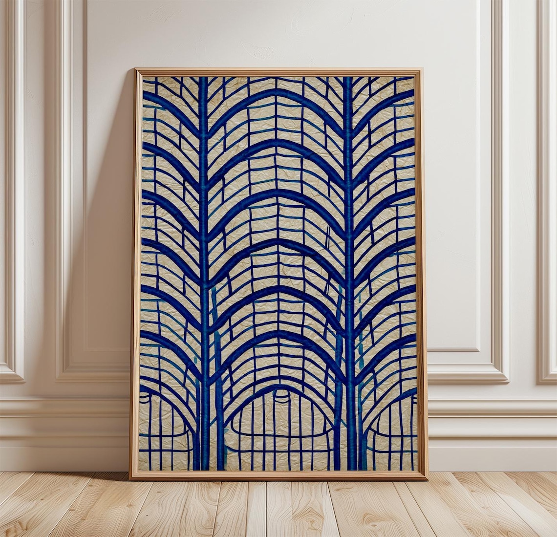 Blue Greenhouse Cyanotype Architecture, Botanical Print