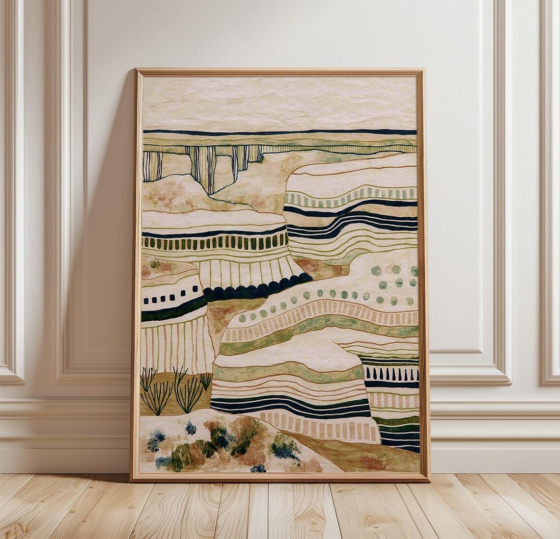 Abstract Canyon Landscape, Modern Desert Art Print