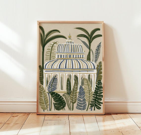 Tropical Conservatory Botanical Travel Poster