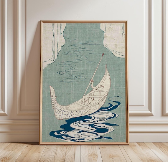 Venetian Gondola, Vintage Coastal Nautical Poster