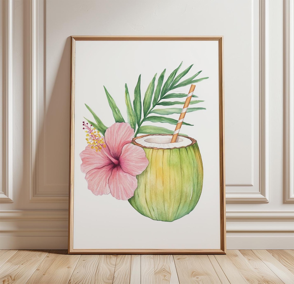 Coconut Drink, Tropical Fruit Poster Print