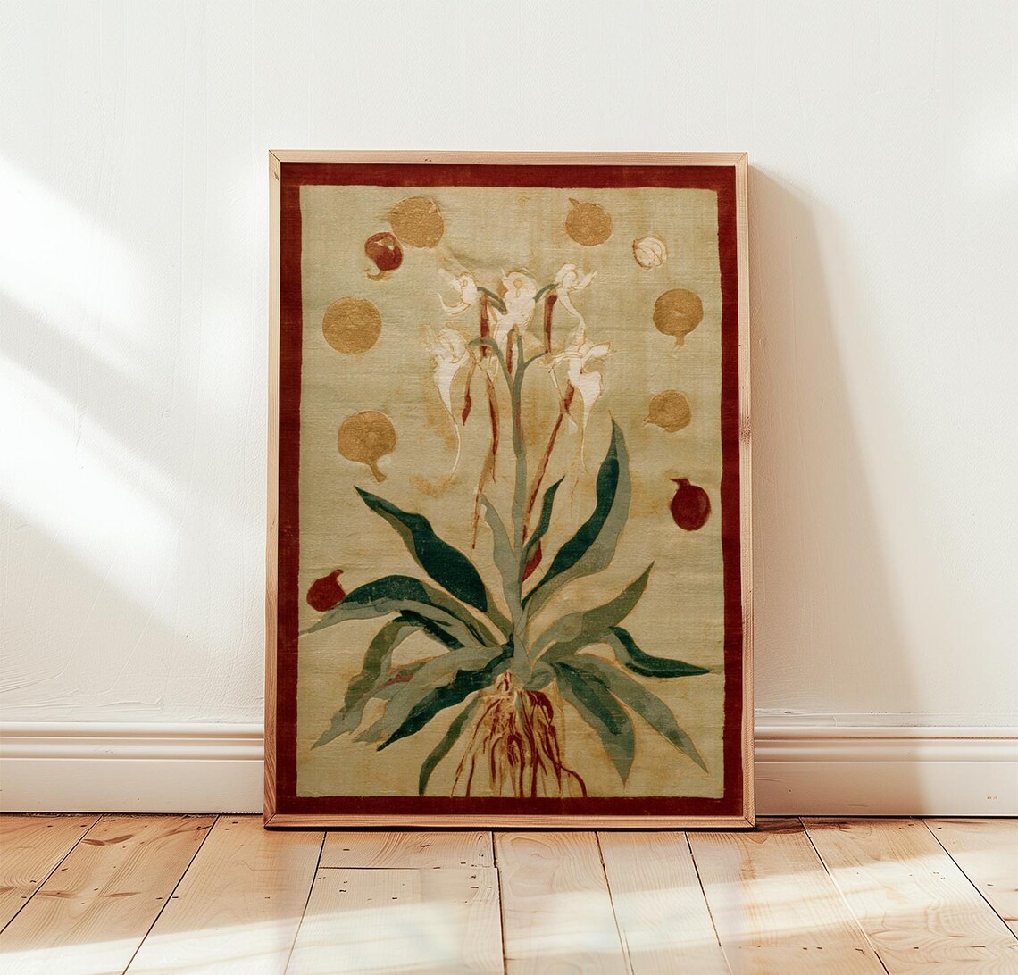 Vintage Botanical Pomegranate Poster Print