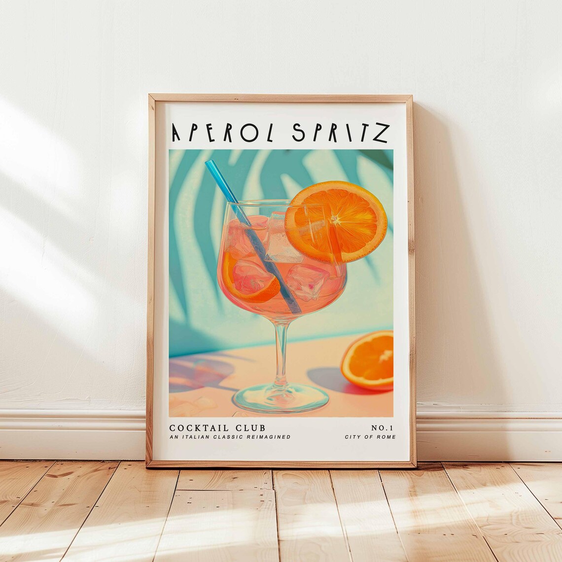 Aperol Spritz Cocktail Club Poster No 1 City of Rome Italian Classic Bar Art