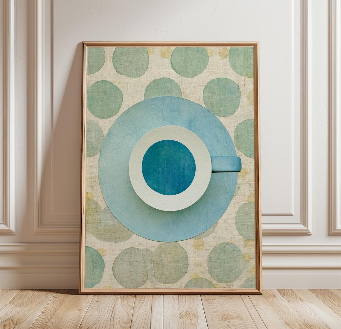 Blue Coffee Cup, Minimal Kitchen Wall Art