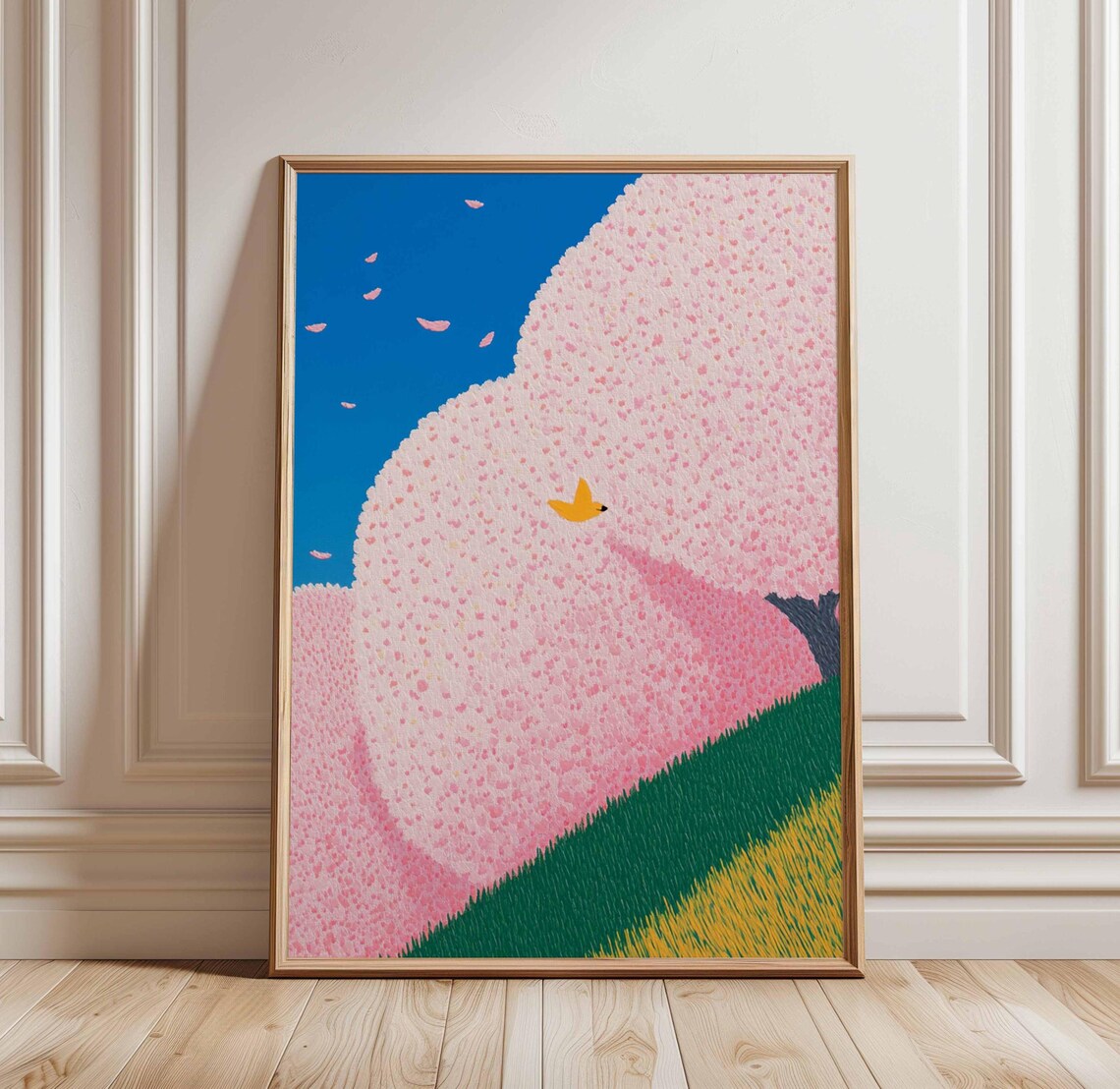 Cherry Blossom Spring Art Print, Japanese Landscape