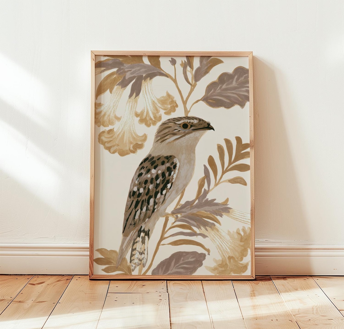 Neutral Potoo Print - Botanical Wall Art Poster