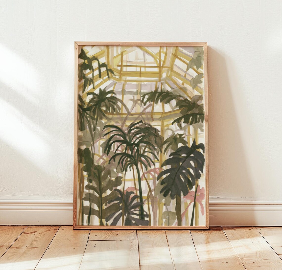 Tropical Greenhouse Botanical Poster Print