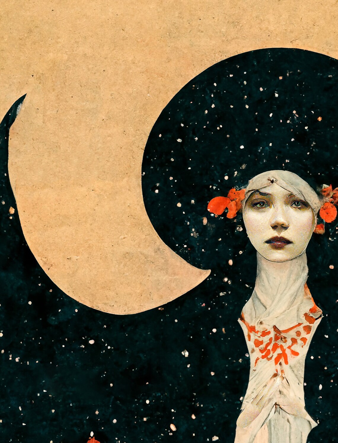 Art Nouveau Goddess Poster, Bohemian Lilith Goddess - Image 2
