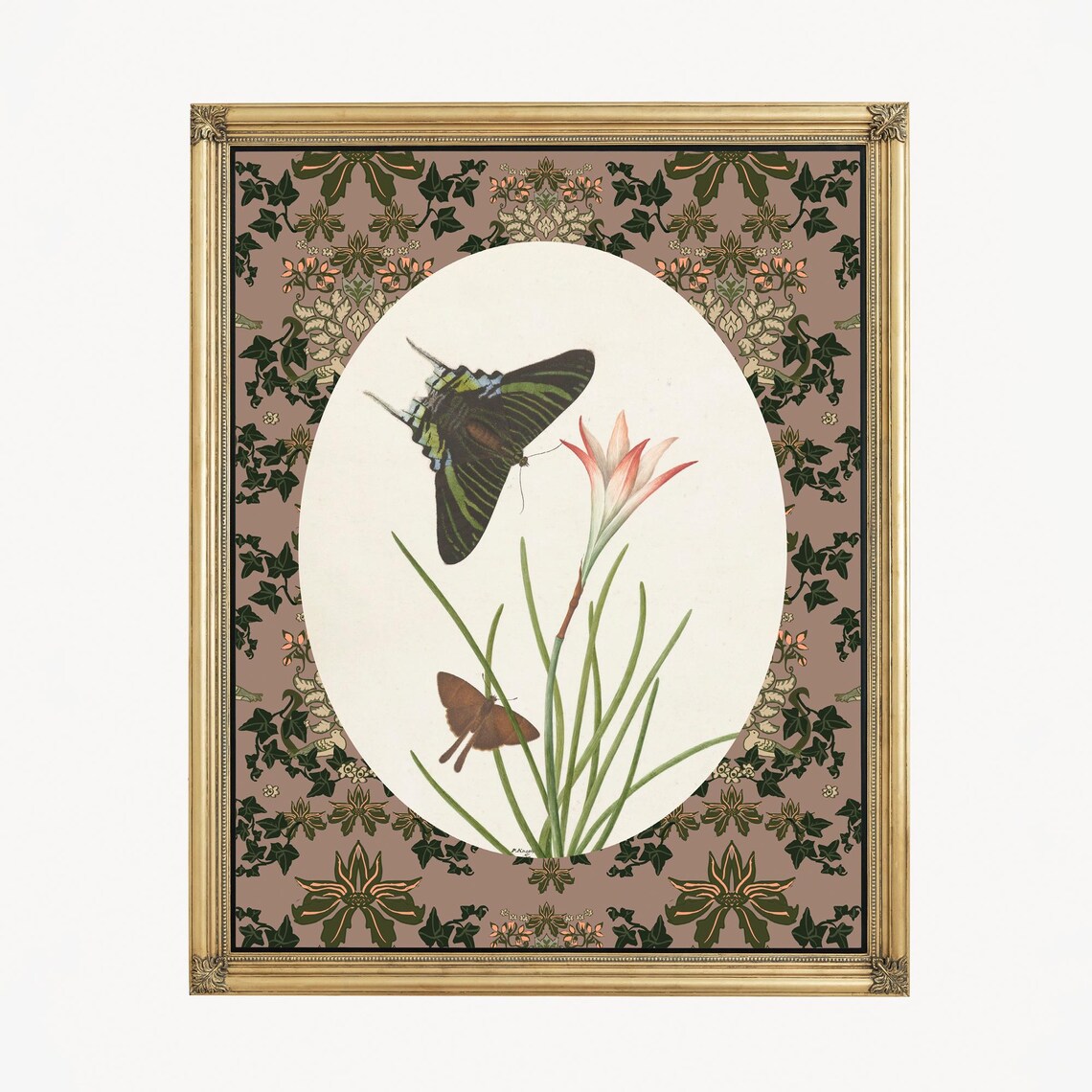 Vintage Butterflies Poster, Bohemian Print