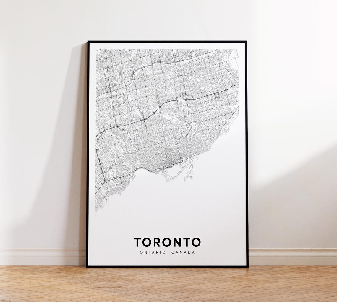 Toronto Ontario Canada Minimalist City Map Street Plan Poster