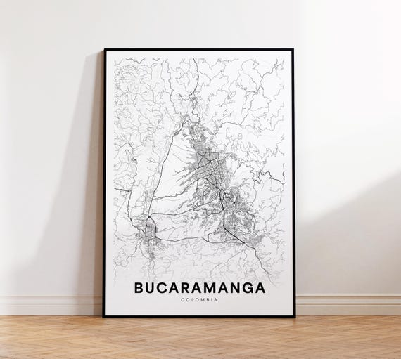Bucaramanga City Map Print Poster Colombia Art Minimalist Instant