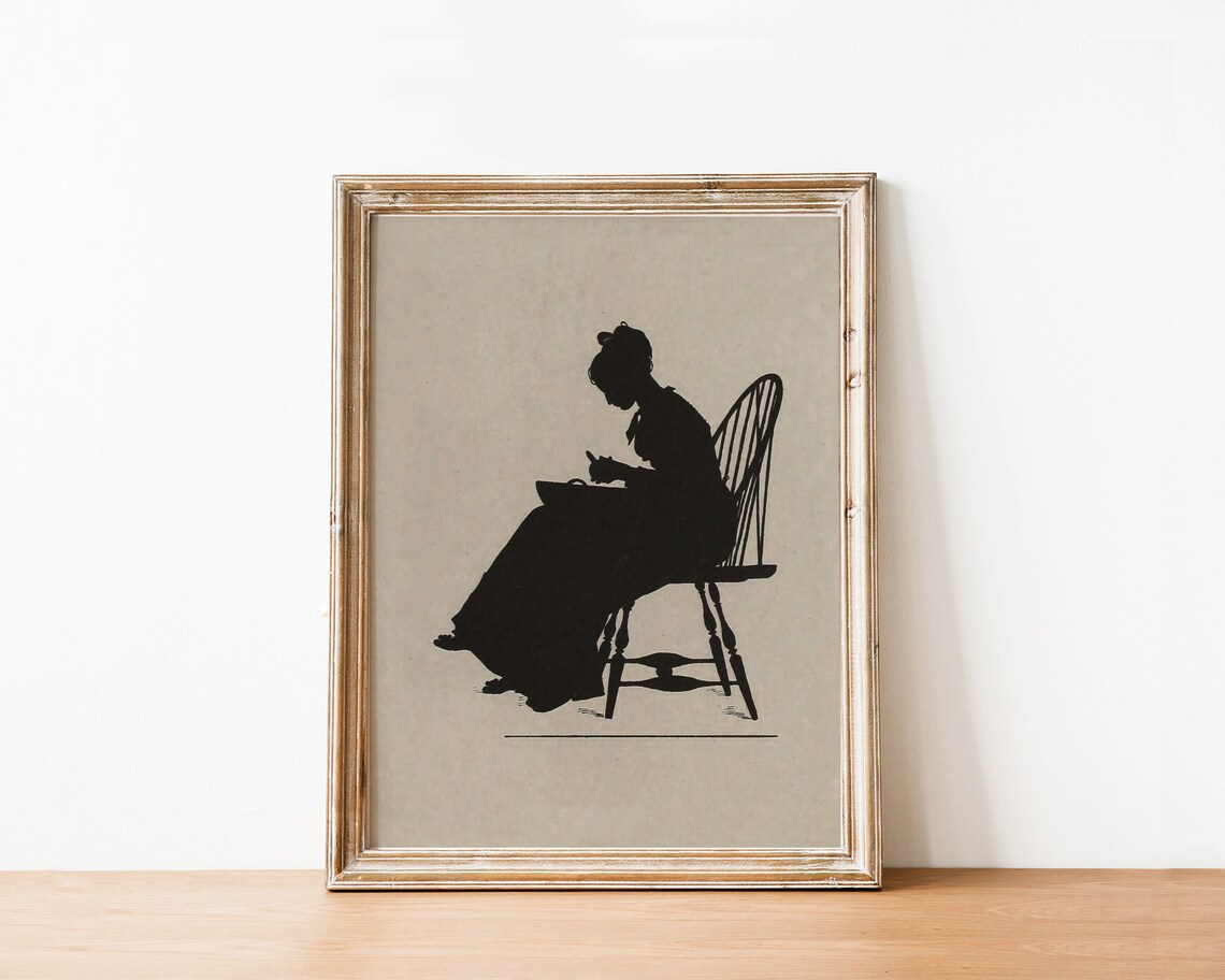 Vintage Silhouette Art Print, Victorian Style - Image 4