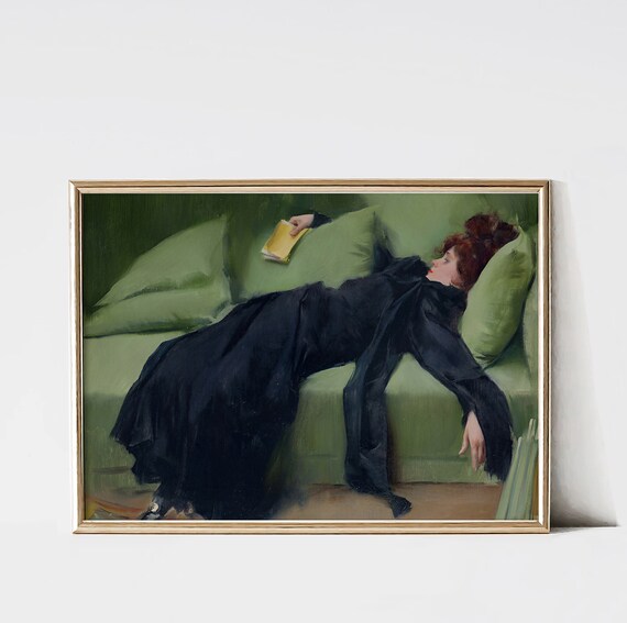 Ramon Casas After the Dance Decadent Young Woman Oil Painting Poster