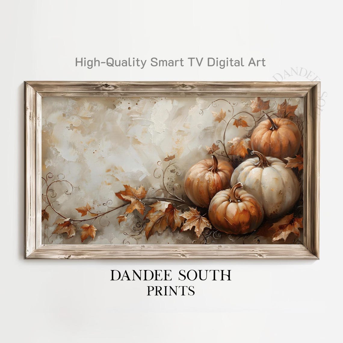 Rustic Fall Pumpkins Art For Frame Tv Smart Autumn Painting Thanksgiving Decor Display Tv069
