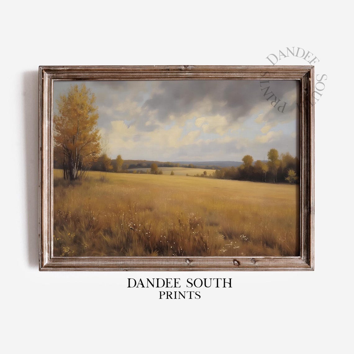 Fall Landscape Wall Art Vintage Autumn Countryside Home Decor Rustic Painting 610