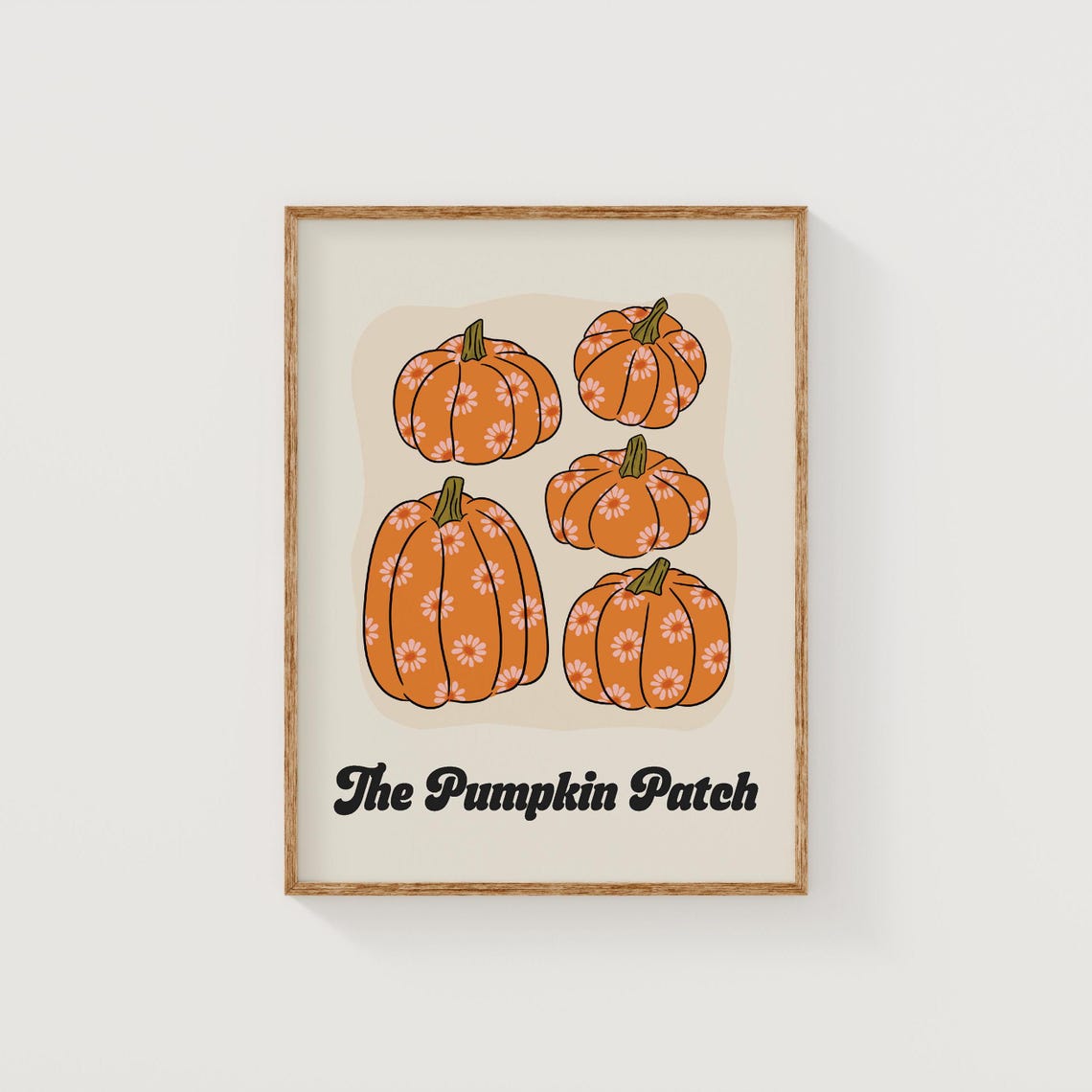 The Pumpkin Patch Daisy Decorated Pumpkins Fall Halloween Poster - Image 2