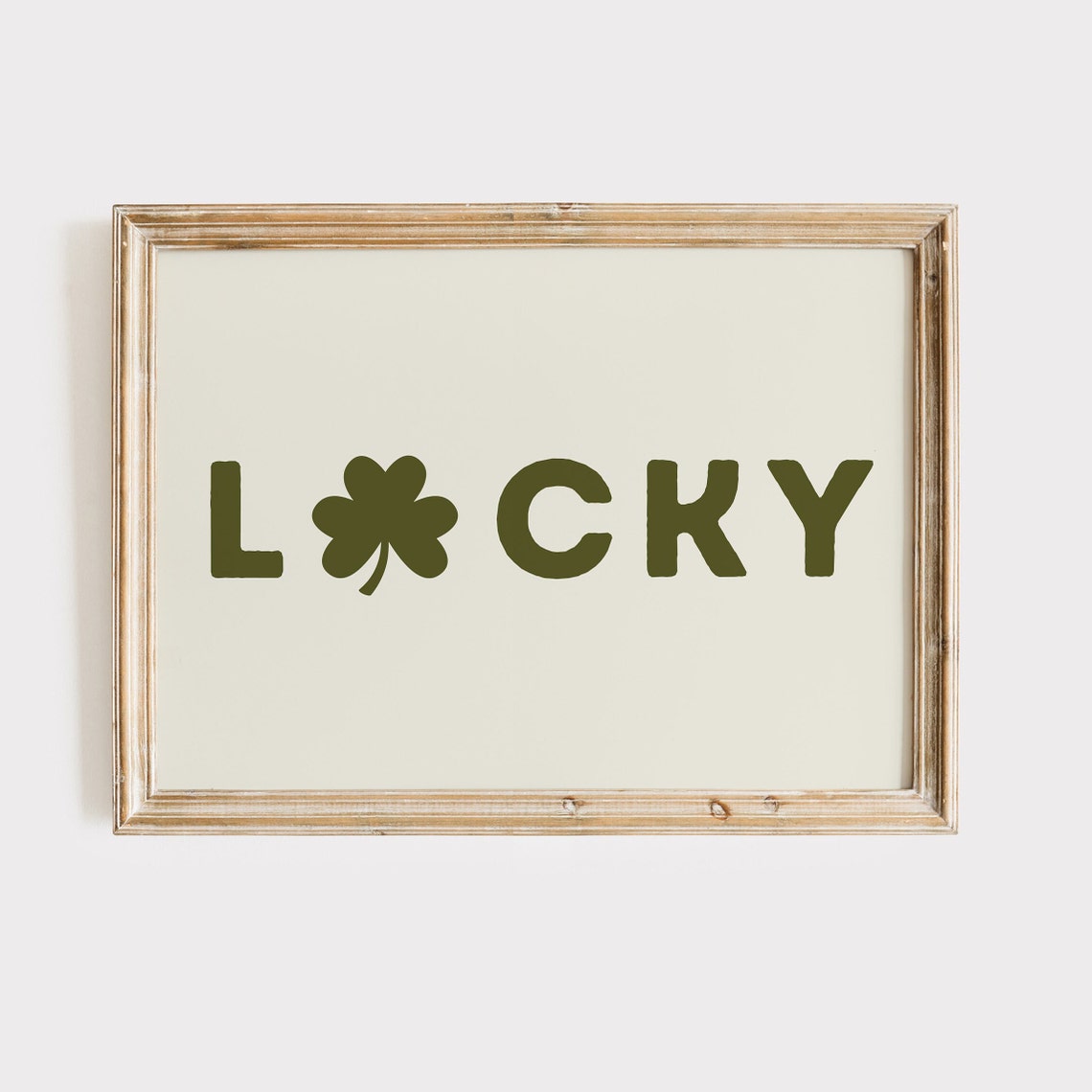 St Patricks Day Prints Shamrock Lucky Prints Neutral St Paddys Prints Irish Wall Art Digital Download