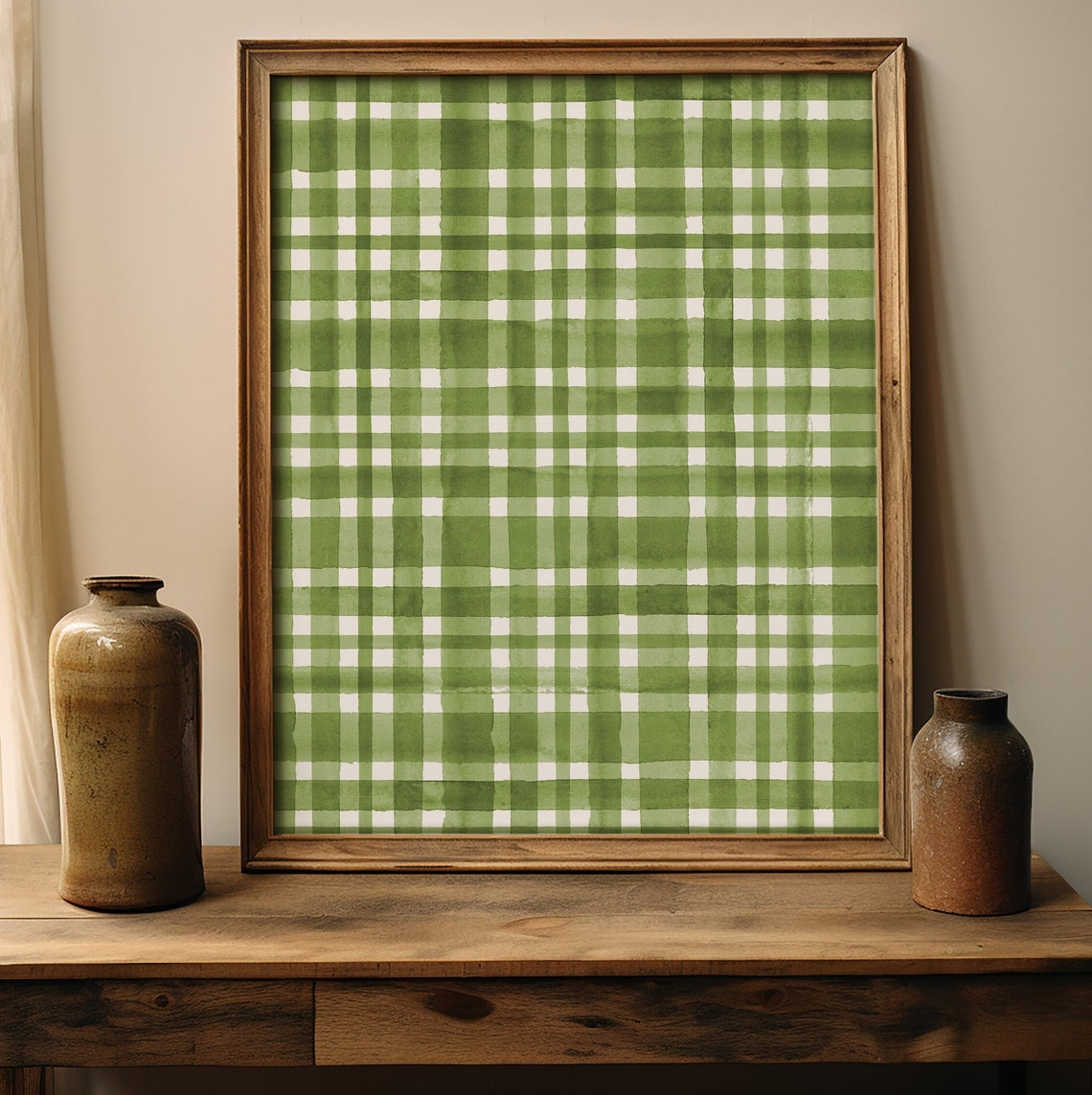 Green Plaid Print St Patricks Day Wall Art Plaid Pattern Print Farmhouse St Patricks Decor Digital Download - Image 3