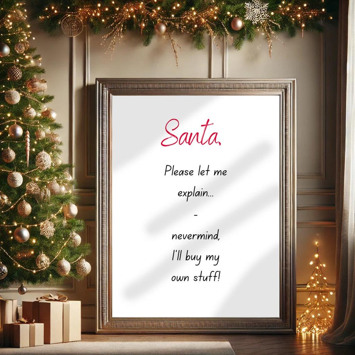 Santa Please Let Me Explain Minimalist Funny Christmas Letter Poster